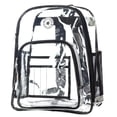 thumbnail image 1 of K-Cliffs Heavy Duty Clear Backpack High Quality See Through Student School Bookbag Deluxe Transparent Security Work Bag Travel Daypack Black, 1 of 5