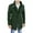 Olive Green, variant on Men's Wool Blend Jacket Stand Collar Zipper Button Down Pea Coat Long Sleeve Outwear Black