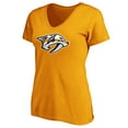 thumbnail image 2 of Women's Fanatics Gold Nashville Predators Primary Logo V-Neck T-Shirt, 2 of 3