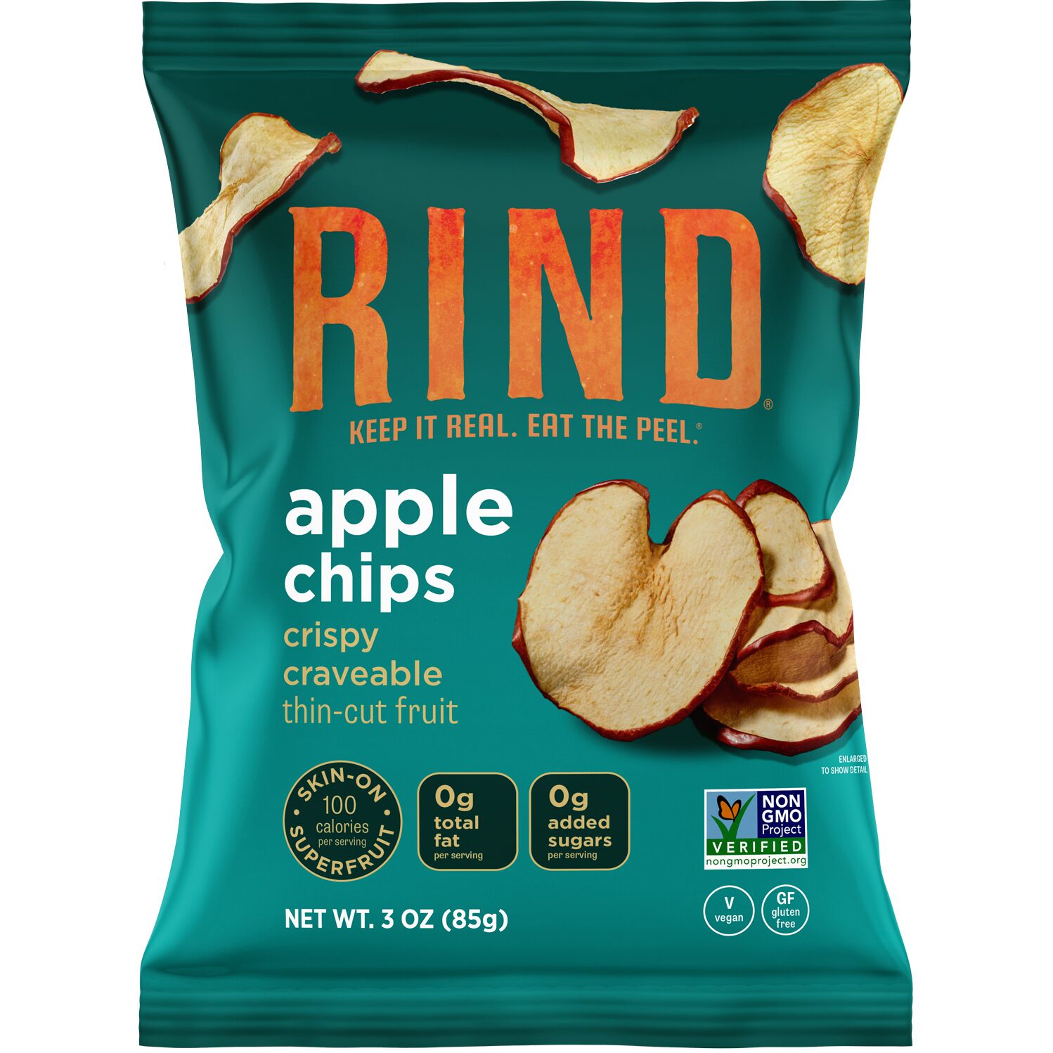 RIND Snacks Dried Fruit Superfood Apple Chips 3oz Bag
