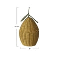 thumbnail image 3 of Creative Co-Op Hand-Woven Rattan Lemon Shaped Basket with Lid, Yellow, 3 of 4