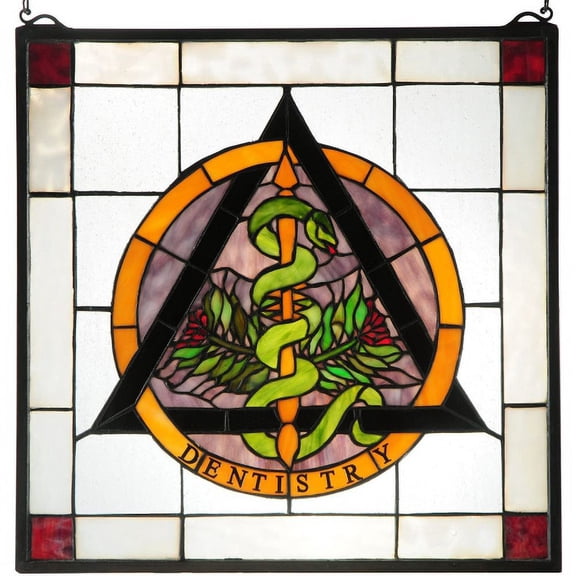 77820 Meyda 18"W X 18"H Dentistry Stained Glass Window