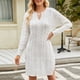 thumbnail image 2 of Vestido de punto de largo medio para mujer: diseño liso con abertura, estilo jersey, abrigado para el invierno (tallas S-XXL), 2 of 5
