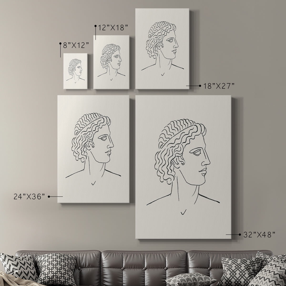 Greek Busts I Premium Gallery Wrapped Canvas - Ready to Hang