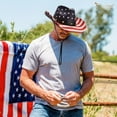 thumbnail image 3 of JASGOOD Men's American Flag Cowboy Hats 4th of July Patriotic Western Hat Vintage Sun Hat Memorial Day Gifts, 3 of 9