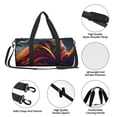 thumbnail image 4 of Fotbe Colorful Abstract Wave Motion Bolsa Deportiva de Lona Plegable con Estampado, Bolsa de Gimnasio con Bolsillo Seco/Húmedo, Bolsa de Viaje Ultraligera de Gran Capacidad, 4 of 6