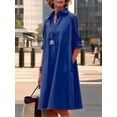 thumbnail image 4 of Vestido Zhyaj para mujer, bohemio, maxi, azul oscuro, casual, playa, 4 of 6