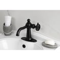 thumbnail image 2 of Kingston Brass KSD3540RKZ Wendell One-Handle Single-Hole Bathroom Faucet with Knurled Handle and Push Pop-Up Drain, Matte Black, 2 of 6