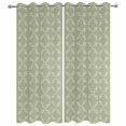 thumbnail image 2 of Outdoor Curtains for Patio Waterproof, Sage Green Windproof Pravicy Outside Porch Blackout Curtain, Geometric Flower Leaf Diamond Plaid Retro Sun Blocking Curtains for Cabana 2 Panels 54"x108", 2 of 9