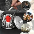 thumbnail image 4 of Yayeee Ashtray with Lid for Cigarette Smokeless Stainless Steel Home Ash Holder, Black Streets, 4 of 7