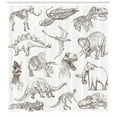 thumbnail image 2 of Jurassic Decor Shower Curtain Set, Collection Of Various Dinosaurs Illustrations Gigantic Skeleton Biology Historic, Bathroom Accessories, 69W X 70L Inches, By Ambesonne, 2 of 2