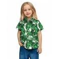 thumbnail image 6 of Auroural Boys Button Down Shirts Short Sleeve Toddler Kids Boys Girl Fashion Hawaiian Style Shirt Print Short Sleeves Casual Uniform Shirt With Pocket Green 14 Years, 6 of 8