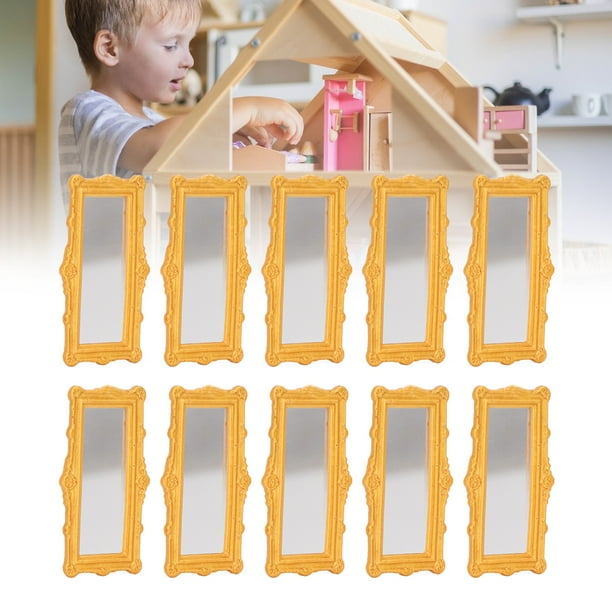 Miniature Dollhouse Mirrors - 1:12 Scale Baroque Style Wall Mirrors 3 Piece Set For Dollhouse
