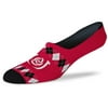 Women's For Bare Feet Red Kentucky Derby Argyle Ankle Socks