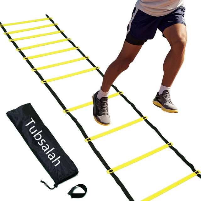 Escalera de agilidad Tubsalah de 6 m ajustable con bolsa de transporte