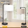 thumbnail image 2 of Table Lamp for Bedroom with USB C+A Ports, Fully Stepless Dimmable Farmhouse Bedside Lamp Nightstand Light, Tall Reading Desk Lamp for Living Room, Office, 9W LED Bulb Included, 2 of 6