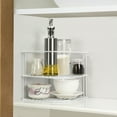 Mimifly Kitchen Cupboard Organiser, 3 Tier White Corner Plate Rack, 2