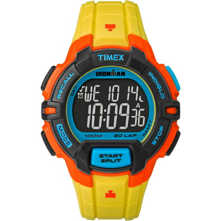 Timex Men's Ironman Rugged 30 Color Block Full-Size Watch, Yellow Resin Strap