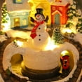 thumbnail image 6 of Christmas Village Figurines Musical Snow Globe Christmas Collectible Buildings Decoration with Spinning Train 8 Music & LED Light for Christmas Home Decor Gift Santa Claus, 6 of 9