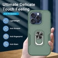 thumbnail image 6 of Compatible for Apple iPhone 15 Pro Case with Tempered Glass Screen Protector,Heavy-Duty Tough Rugged Phone Case Cover with Ring Holder Kickstand for iPhone 15 Pro (6.1", 2023) [Dark Green], 6 of 13