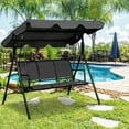 thumbnail image 3 of Gymax Black Outdoor Swing Canopy Patio Swing Chair 3 Person Canopy Hammock, 3 of 10