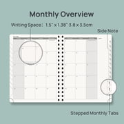 POPRUN Planner 2026-2027, 6.5 x 8.5, Academic Weekly and Monthly Planner (Jul.26-Jun.27) Appointment Book with Hourly Schedule, Inner Pocket, Spiral Leather Cover, 100GSM Paper - Night Sky Blue