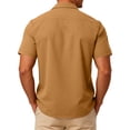 thumbnail image 4 of Resicozy Mens Button Down Shirt 2026 Casual Short Sleeve Basic Shirts Summer Beach Tops with Pocket Coffee L, 4 of 6