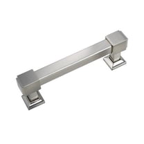 Utopia Alley Brett Pull Handle - Decorative Cabinet Drop Pull Handles- Vintage Cabinet Hardware with Hand Finished Brushed Nickel - Metal Drawer Pull Handle, 3.78" Center to Center