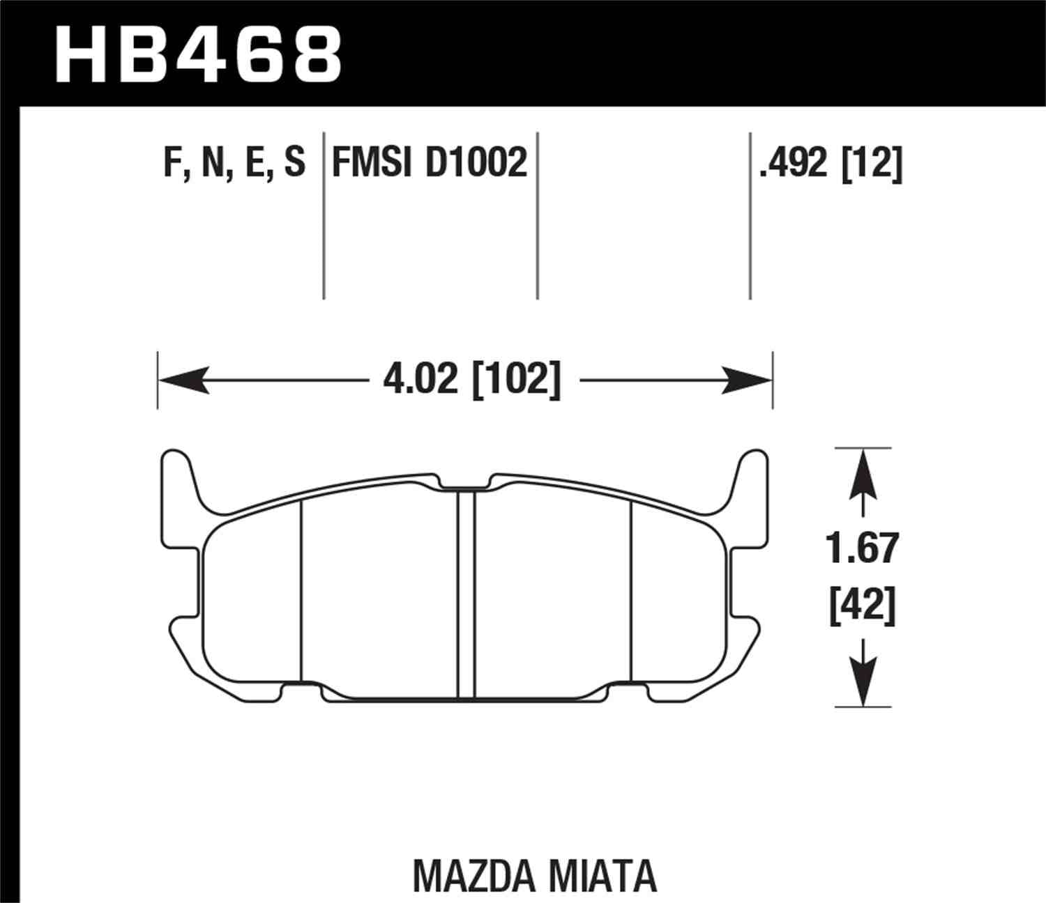 Hawk Performance HB468E.492 Blue 9012 Disc Brake Pad