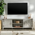 thumbnail image 5 of Woven Paths Farmhouse Barn Door TV Stand for TVs up to 80", Stone Grey, 5 of 21