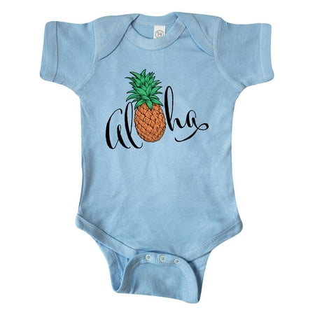 

Inktastic Aloha- in cursive with pineapple Gift Baby Boy or Baby Girl Bodysuit