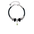 thumbnail image 2 of Delight Jewelry August - Lime Green Crystal Bicone Best Friend Celtic Knot Leather Bead Bracelet, 7"+2" Extender, 2 of 4