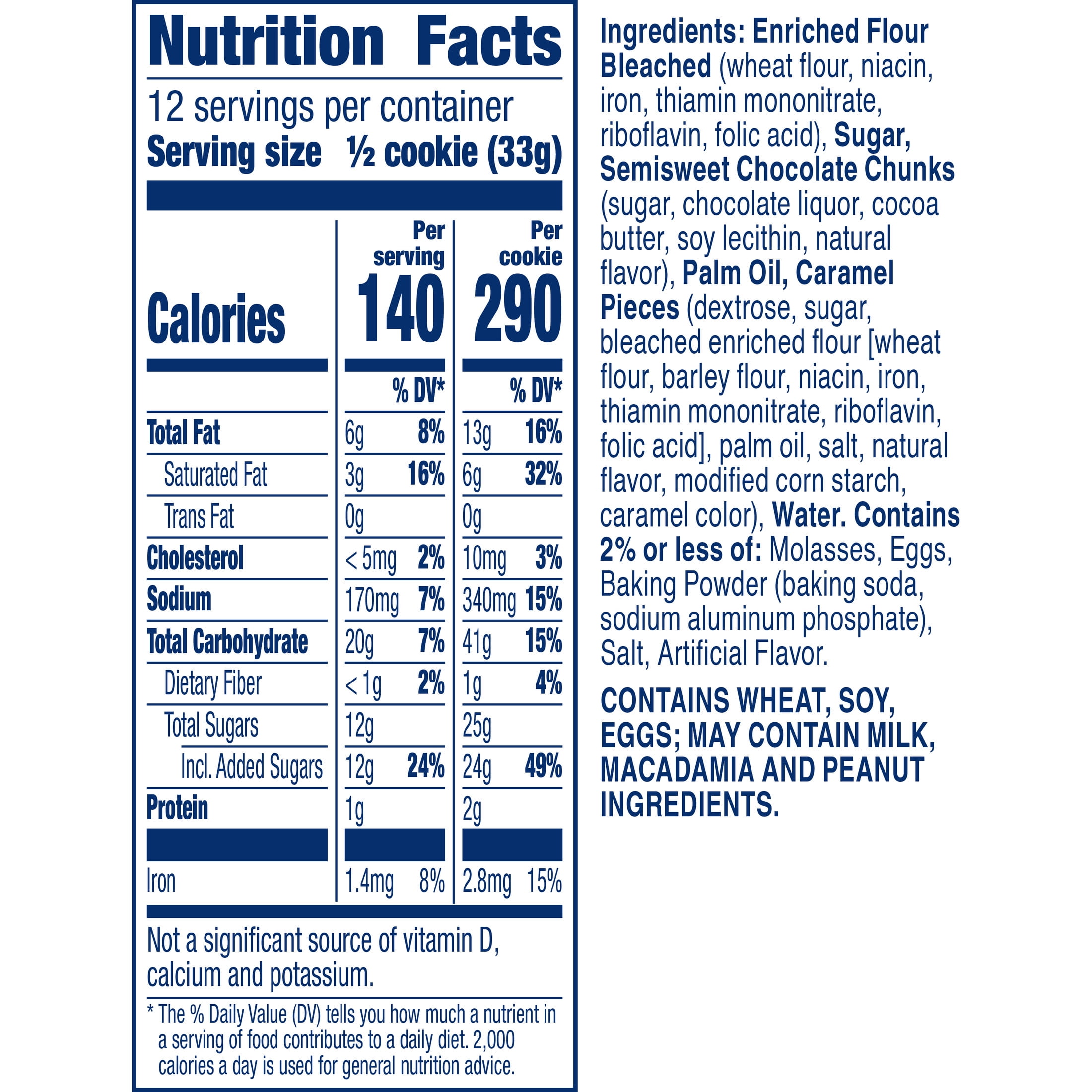 Pillsbury Big Cookies, Chocolate Chunk Salted Caramel Cookie Dough, 6 Count, 14 oz