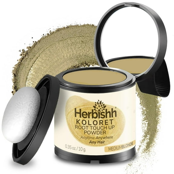 Koloret Root Touch Up Powder– Medium Blonde Powder for Women & Men, Instant Root Cover Up for Gray Coverage, Hairline Concealer for Thinning Hair & Bald Spots, Water-Resistant & Smudge-Proof, 10g