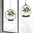 thumbnail image 5 of 2 Pack Hanging Plant Holder for Indoor, Black Plant Hanger with Wood Base (Plants/Pots Not Included), 5 of 7