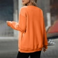 thumbnail image 4 of ManxiVoo Womens Soft Comfy Crewneck Sweatshirt Long Sleeve Loose Fit Pullover Top for Everyday Casual Wear XXL Size Orange, 4 of 5