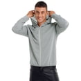 thumbnail image 2 of Hansber Men's Hiking Shirts UPF 50+ UV Rash Guard Long Sleeve Zipper Hoodie Jacket Outdoor Fishing Grey 4XL, 2 of 7