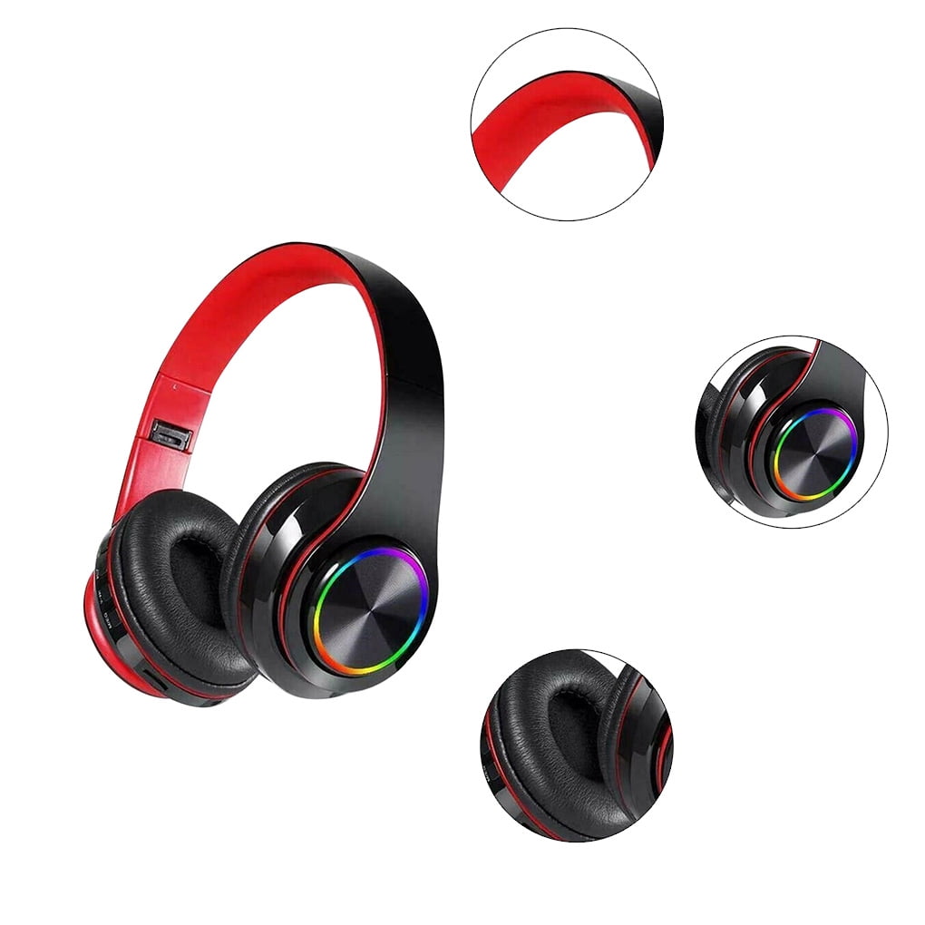 Supreme True Wireless Stereo headset レッド 3.5mm Gamer Microphone LED Gaming Headset, Stereo Bass