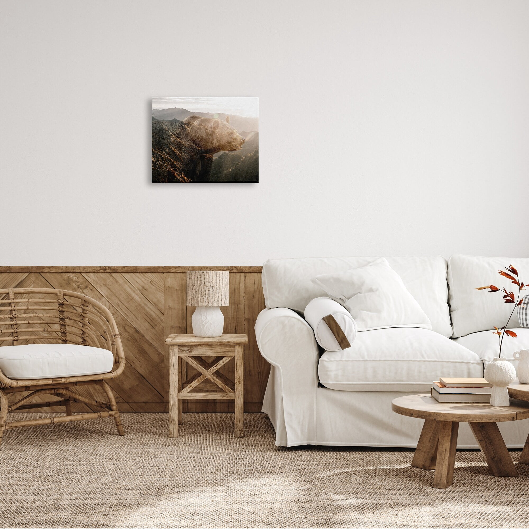 Stupell Industries Abstract Wilderness Bear Rustic Mountain Range Modern Photography, 40 x 30,Design by Ann Bailey