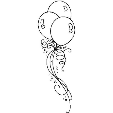 Stampendous Mounted Rubber Stamp, Party Balloons