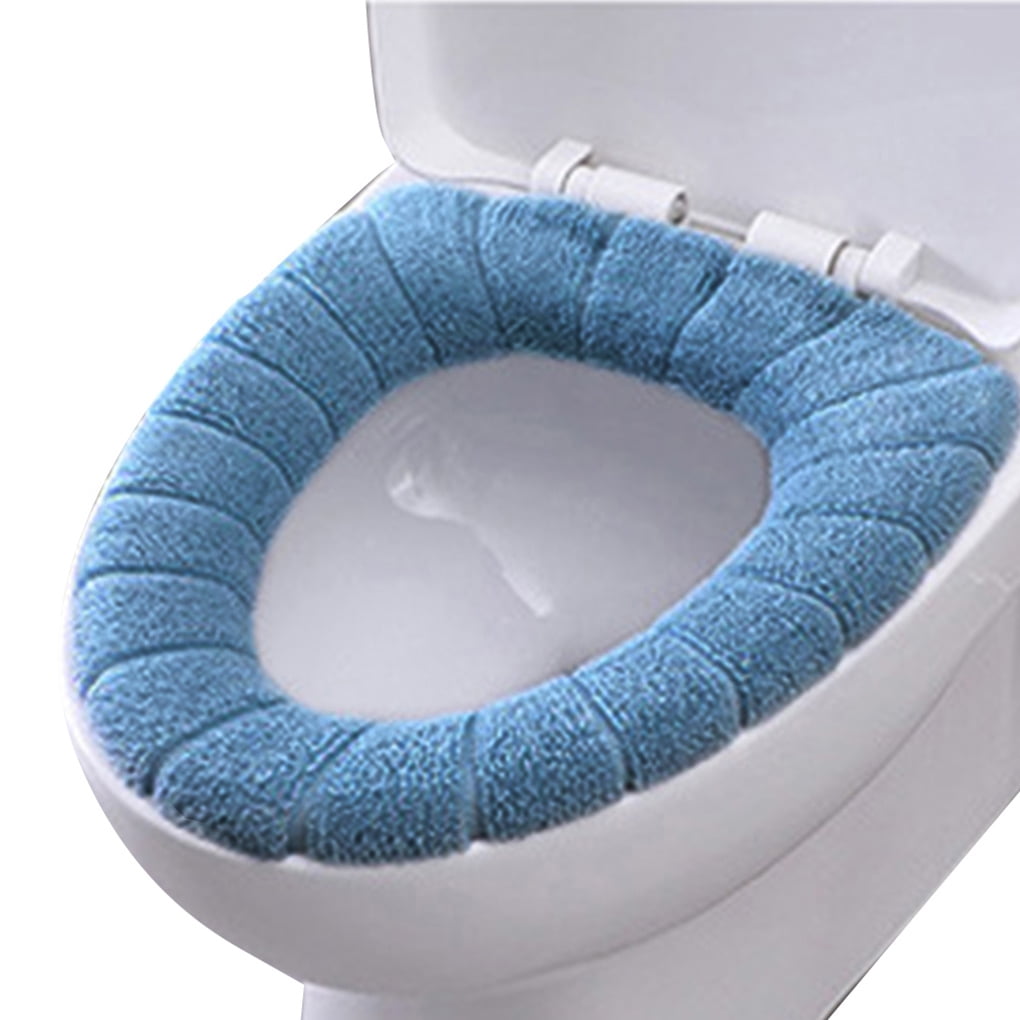 Stretchable Toilet Seat Pads for Winter Washable Cloth Toilet Seat Cover Brown COSTUBE Bathroom Soft Thicker Warmer 