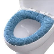 Sonceds Bathroom Soft Thicker Warmer Stretchable Washable Cloth Toilet Seat Cover Closestool Pads