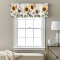 thumbnail image 3 of Sunflower Vintage Kitchen Curtain Valances for Windows Farmhouse Short Curtains, Pastoral Rustic Botanical Flowers Rod Pocket Valance Curtain for Bedroom Cafe Living Room, 3 of 8
