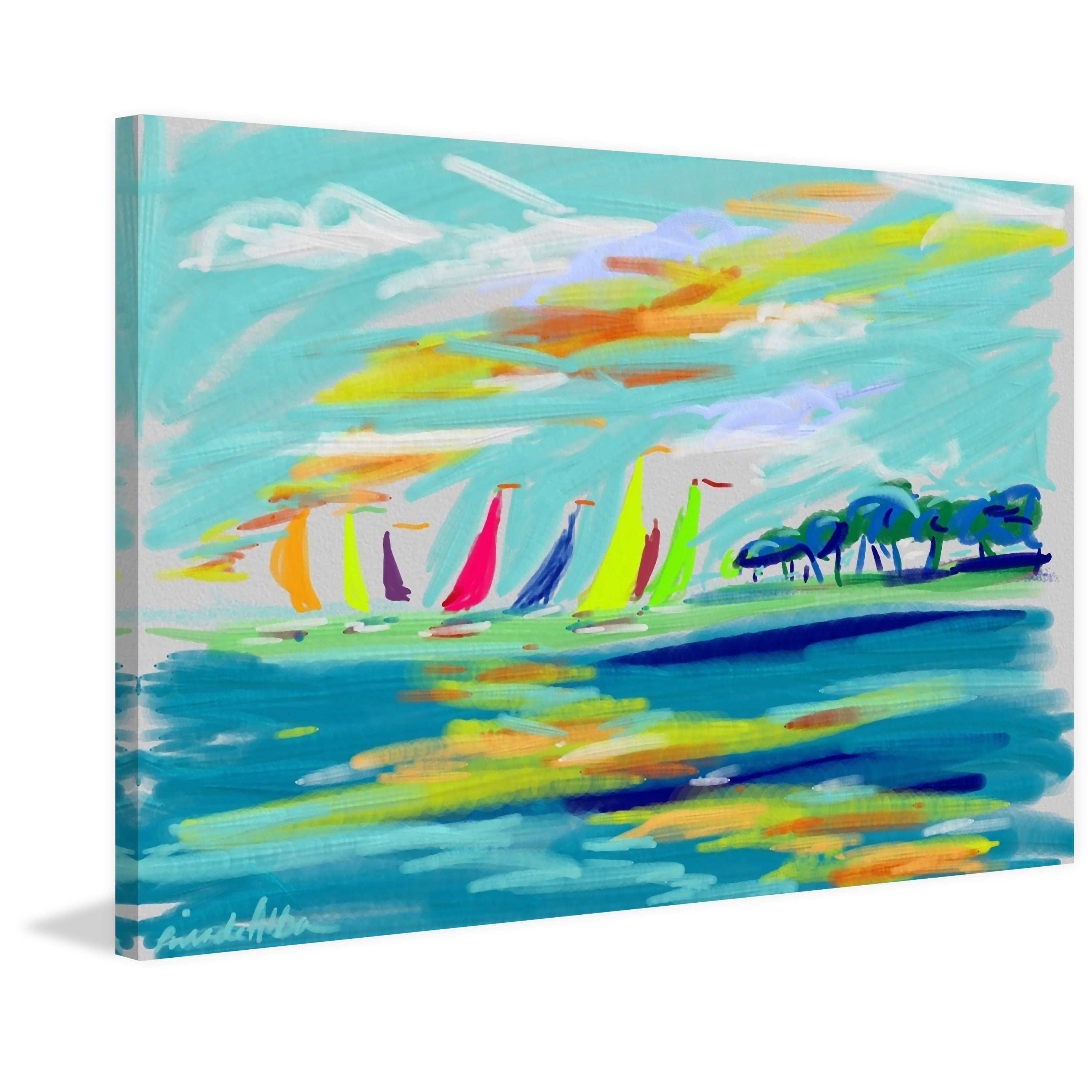 Marmont Hill "Cap D Antibes" by Arthur Pina Painting Print on Wrapped Canvas