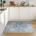 thumbnail image 3 of Wondo 2x3 Entryway Area Rug, Washable Area Rug, Rugs for Bedroom, Kitchen Rugs, Vintage Boho Carpet, Soft Non-Slip, Low Pile Area Rug, Light Blue, 3 of 8