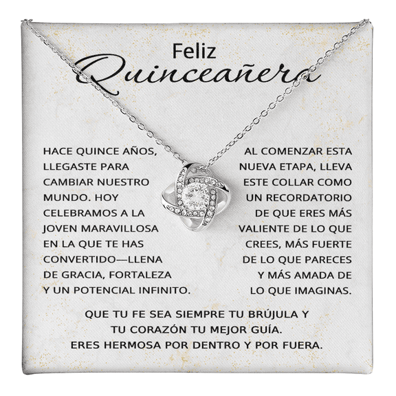 Regalo de Quinceañera - Collar de Cruz Personalizado - Joyería para 15 Años de Papá y Mamá Title: 14K White Gold Finish, Box Choice: Standard Box