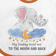 thumbnail image 4 of Inktastic My Daddy Loves Me to the Moon and Back Elephant Family Boys or Girls Baby Bib, 4 of 4