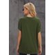 thumbnail image 1 of ABPHQTO Camiseta de color sólido de manga corta con cuello redondo verde para mujer, 1 of 5