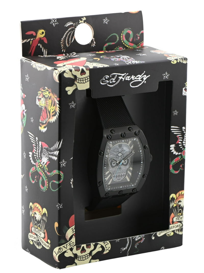 腕時計 Ed Hardy  watches Ed Hardy 45mm Tattoo Warrior Love Kills Slowly Steel Mens Quartz