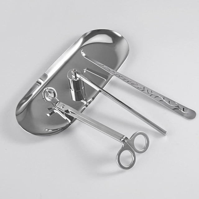 de accesorios para s de material acero inoxidable quatre en un: recortador de mecha de , de mecha de , apagador de mecha de , herramie Plata Colco Apagavelas